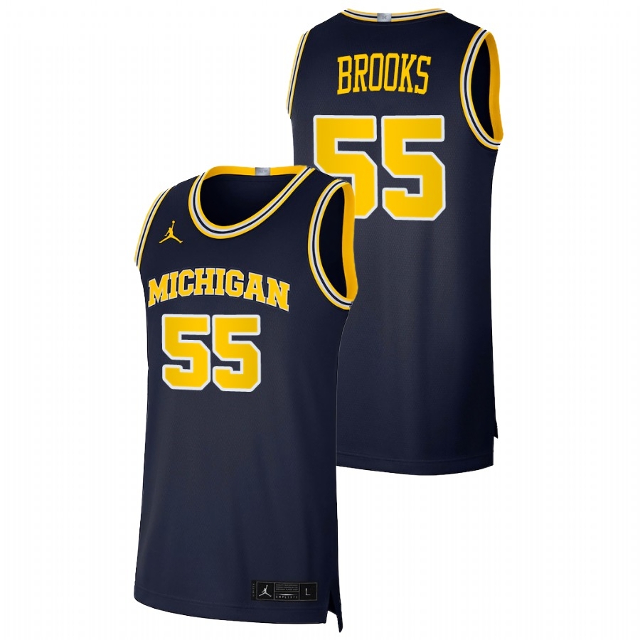 Michigan Wolverines Men's NCAA Eli Brooks #55 Navy 2021 Dri-FIT Swingman College Basketball Jersey AOX7849YP